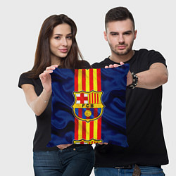 Подушка квадратная Фк Барселона Лого, цвет: 3D-принт — фото 2