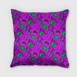 Подушка квадратная Turkish cucumber raspberry and green background, цвет: 3D-принт