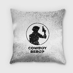 Подушка квадратная Cowboy Bebop с потертостями на светлом фоне, цвет: 3D-принт