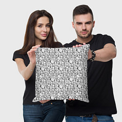 Подушка квадратная Череп бесформенный, цвет: 3D-принт — фото 2
