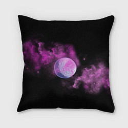 Подушка квадратная Космическая Луна в дыму, цвет: 3D-принт