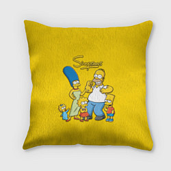 Подушка квадратная Счастливые Симпсоны, цвет: 3D-принт