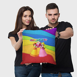 Подушка квадратная Mario Party - Nintendo, цвет: 3D-принт — фото 2