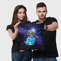 Подушка квадратная Super Mario Galaxy - Nintendo, цвет: 3D-принт — фото 2
