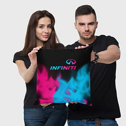 Подушка квадратная Infiniti - neon gradient: символ сверху, цвет: 3D-принт — фото 2