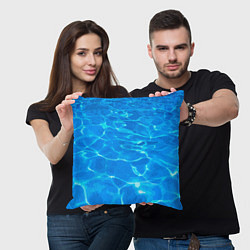 Подушка квадратная Абстрактные волны бассейна - текстура, цвет: 3D-принт — фото 2