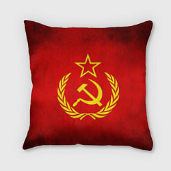 Подушка квадратная СССР - старый флаг, цвет: 3D-принт