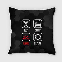 Подушка квадратная Eat, sleep, Hitman, repeat, цвет: 3D-принт