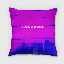 Подушка квадратная League of Legends glitch text effect: символ сверх, цвет: 3D-принт