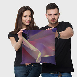 Подушка квадратная Абстрактные объёмные волны бархата, цвет: 3D-принт — фото 2