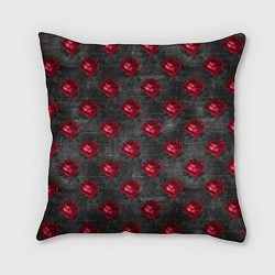 Подушка квадратная Красные бутоны цветов, цвет: 3D-принт