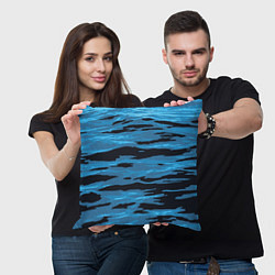 Подушка квадратная Волны Камуфляж, цвет: 3D-принт — фото 2