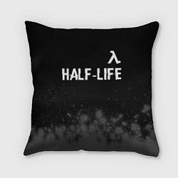 Подушка квадратная Half-Life glitch на темном фоне: символ сверху, цвет: 3D-принт