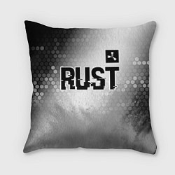 Подушка квадратная Rust glitch на светлом фоне: символ сверху, цвет: 3D-принт