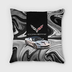 Подушка квадратная Chevrolet Corvette - Motorsport - Racing team, цвет: 3D-принт