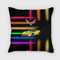 Подушка квадратная Chevrolet Corvette - гоночная команда - Motorsport, цвет: 3D-принт