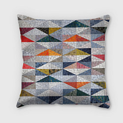 Подушка квадратная Каменный разноцветный паттерн, цвет: 3D-принт