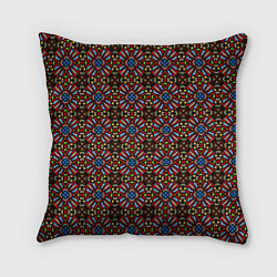 Подушка квадратная Витражи - круглые, цвет: 3D-принт