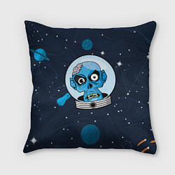 Подушка квадратная Череп в космосе, цвет: 3D-принт