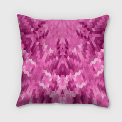 Подушка квадратная Яркий малиново-розовый геометрический узор, цвет: 3D-принт
