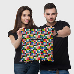 Подушка квадратная Minecraft - пиксельные персонажи, цвет: 3D-принт — фото 2