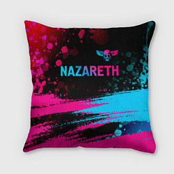 Подушка квадратная Nazareth - neon gradient: символ сверху, цвет: 3D-принт