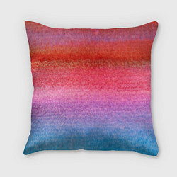 Подушка квадратная Красно-синий градиент акварель, цвет: 3D-принт