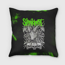 Подушка квадратная Slipknot green logo