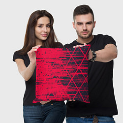 Подушка квадратная Black & Red, цвет: 3D-принт — фото 2