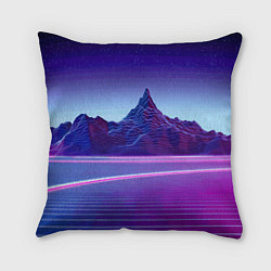 Подушка квадратная Neon mountains - Vaporwave, цвет: 3D-принт