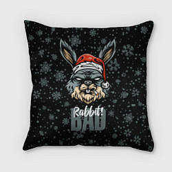 Подушка квадратная Santa Rabbit Bad Santa, цвет: 3D-принт