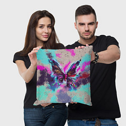 Подушка квадратная Бабочка в стиле стимпанк, цвет: 3D-принт — фото 2