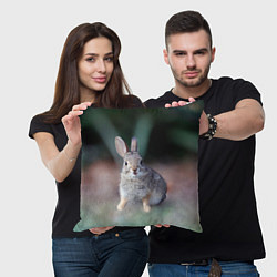 Подушка квадратная Малыш кролик, цвет: 3D-принт — фото 2