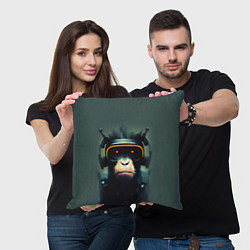 Подушка квадратная Кибер-обезьяна, цвет: 3D-принт — фото 2