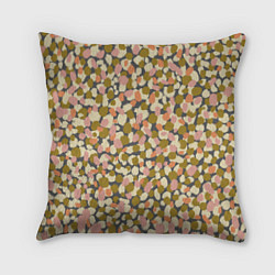 Подушка квадратная Оливье салат, абстрактный паттерн, цвет: 3D-принт