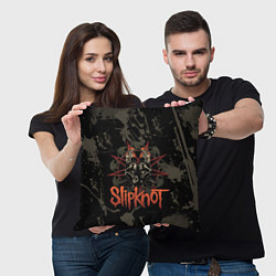 Подушка квадратная Slipknot dark satan, цвет: 3D-принт — фото 2