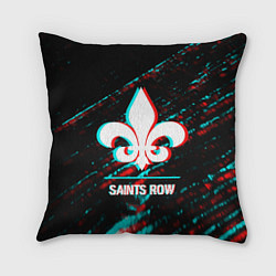 Подушка квадратная Saints Row в стиле glitch и баги графики на темном, цвет: 3D-принт