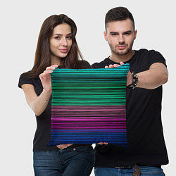 Подушка квадратная Разноцветные неоновые шелковые нити, цвет: 3D-принт — фото 2