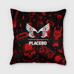 Подушка квадратная Placebo rock glitch, цвет: 3D-принт