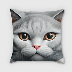 Подушка квадратная Нейросеть: британский кот-подушка, цвет: 3D-принт