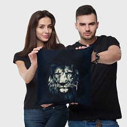 Подушка квадратная Голова царя-зверей льва, цвет: 3D-принт — фото 2