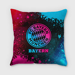 Подушка квадратная Bayern - neon gradient, цвет: 3D-принт