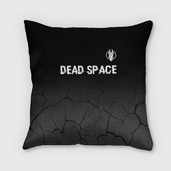 Подушка квадратная Dead Space glitch на темном фоне: символ сверху, цвет: 3D-принт