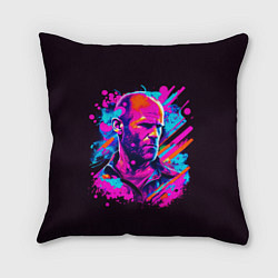 Подушка квадратная Jason Statham - pop art, цвет: 3D-принт
