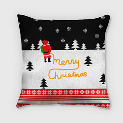 Подушка квадратная Merry christmas - Санта Клаус, цвет: 3D-принт