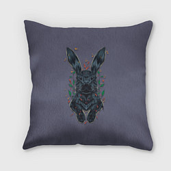 Подушка квадратная Тёмный водяной кролик, цвет: 3D-принт