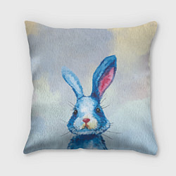 Подушка квадратная Синий кролик на фоне неба, цвет: 3D-принт