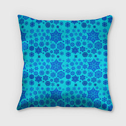 Подушка квадратная New Year snowflakes, цвет: 3D-принт