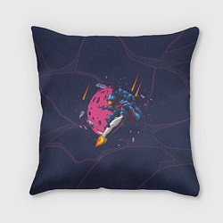 Подушка квадратная Малиновая луна, цвет: 3D-принт