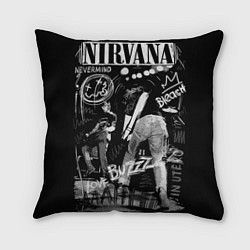 Подушка квадратная Nirvana Bleach life, цвет: 3D-принт